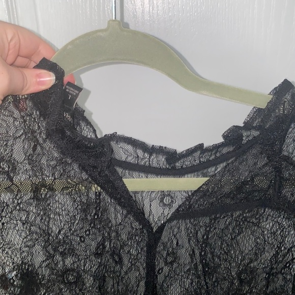 Banana Republic Black Lace See-Through Blouse - Picture 4 of 5